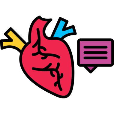 Kalp ikonu vektör illüstrasyonu