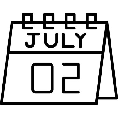 Takvim 2 Temmuz simgesi