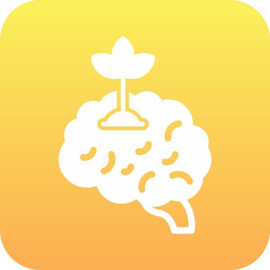 beyin ikonu vektör illüstrasyonu