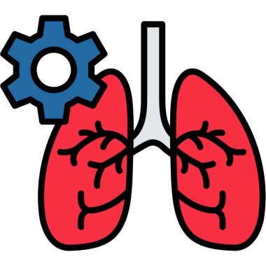 Ciğerler. Web simgesi basit illüstrasyon