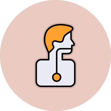 Çanta ikonu vektör illüstrasyonlu bir adam