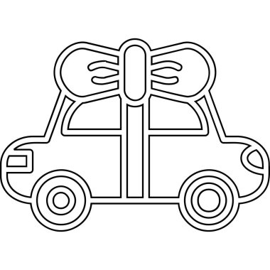 Araba simgesi olan hediye kutusu