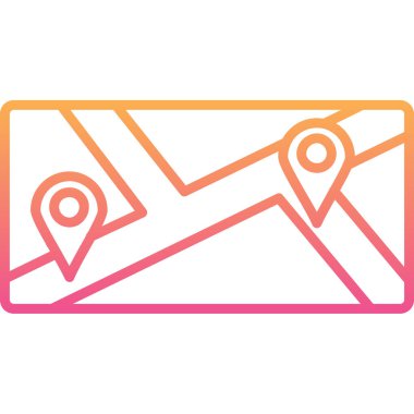 harita simgesi vektör illüstrasyonu