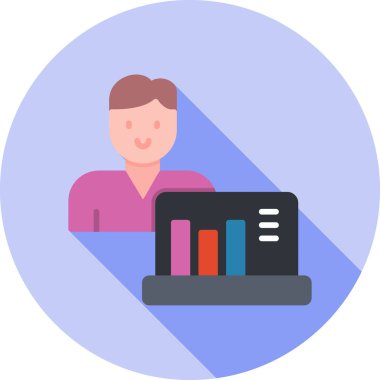 Çevrimiçi eğitim simgesi, vektör illüstrasyonu