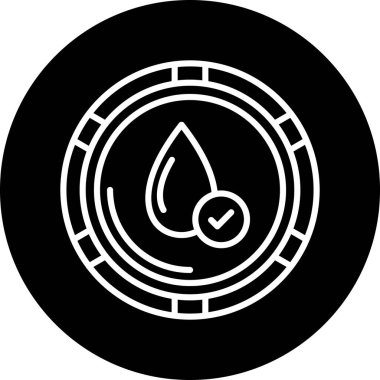 Bir su damlasının siyah beyaz ikonunun vektör çizimi