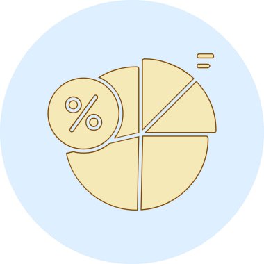 Pasta grafiği simgesi. Web için turta grafiği vektör simgesinin özeti