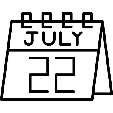 Takvim Temmuz Glyph simgesi