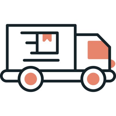 kamyon düz vektör simgesi