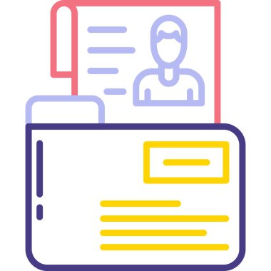 Kimlik kartı simgesi, vektör illüstrasyonu