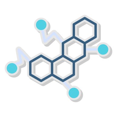 Molekül yapısı ile kimyasal formül. Düz stil. izole vektör illüstrasyonu.