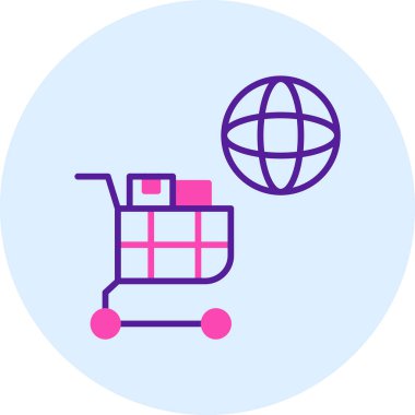 Alışveriş arabası ikon vektör illüstrasyonu