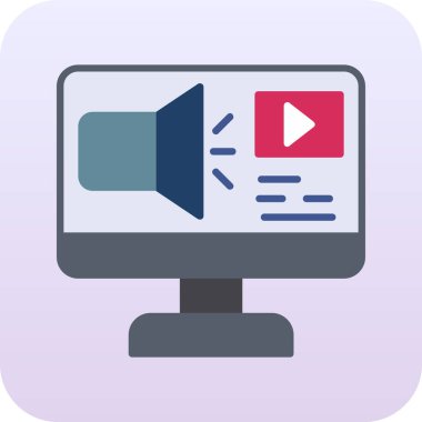 Video oynatıcı. Basit web illüstrasyonu