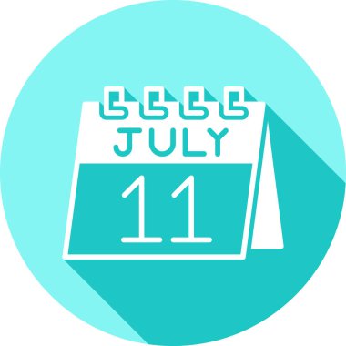 Temmuz 21 tarihli takvim vektör imzası tasarımı.