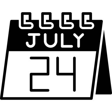 Temmuz 25 tarih simge tasarım vektör takvimi
