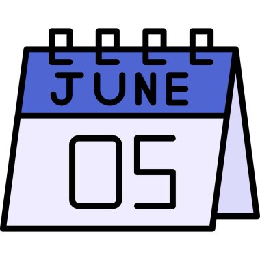 6 Temmuz, tek takvim simgesi, basit tasarım