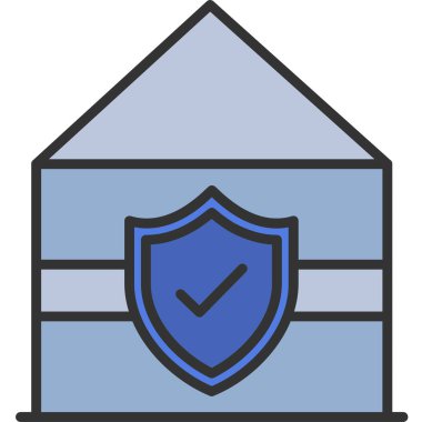 Güvenlik simgesi. Web için basit güvenlik vektör simgeleri çizimi