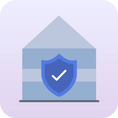 güvenlik kalkanı simgesi, düz stil