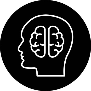 Beyin simgesi, vektör çizimi