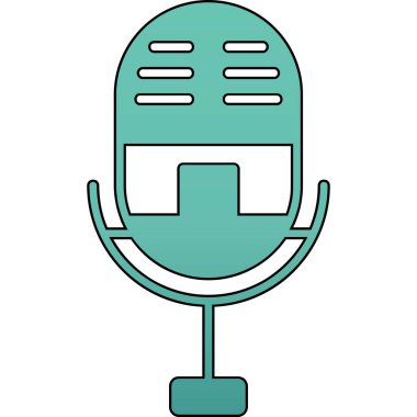 Mikrofon. Web simgesi basit illüstrasyon