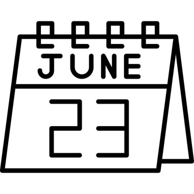 gün Haziran kontur simgesi ana hat biçiminde