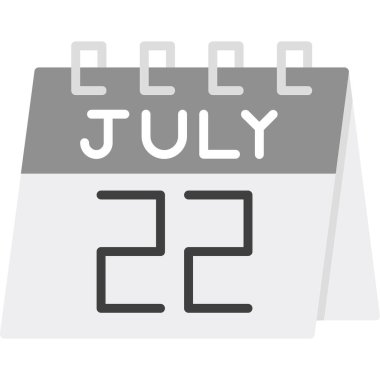 25 Temmuz takviminde 25 Temmuz 'da düz tasarım, illüstrasyon. Vektör takvimi kavramı. izole.