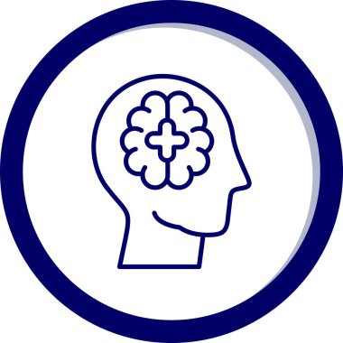 Beyin simgesinin vektör illüstrasyonu