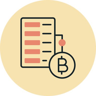Bitcoin vektör renk çizgisi simgesi