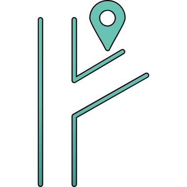 Harita işaretleyici simgesi. ince çizgi tasarımı