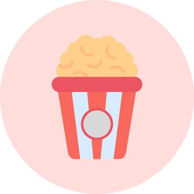 patlamış mısır vektörü düz renk simgesi