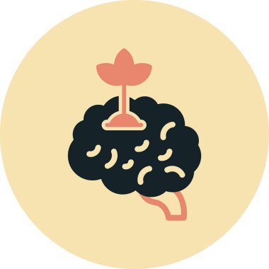 Beyin. Web simgesi basit illüstrasyon