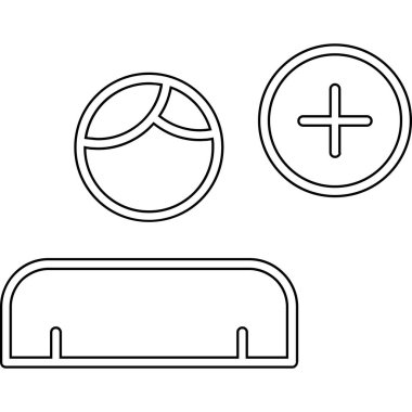 Basit bir araba simgesi seti, vektör illüstrasyonu