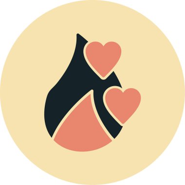 Kalp ikonu vektör illüstrasyonu