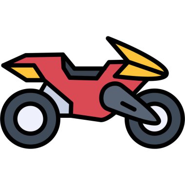 motosiklet simgesi, vektör illüstrasyonu