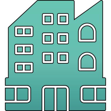 Bina. Web simgesi basit illüstrasyon