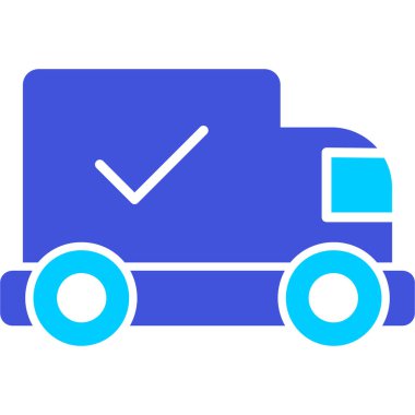 dağıtım kamyonu simgesi, vektör illüstrasyonu