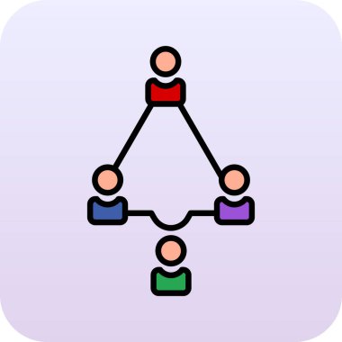grup insan ve sosyal medya simgesi, vektör illüstrasyonu