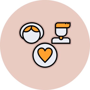 Düğünün vektör illüstrasyonunda basit simge