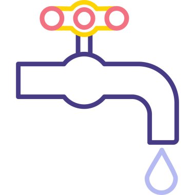 Musluk Ağı simgesi, vektör illüstrasyonu