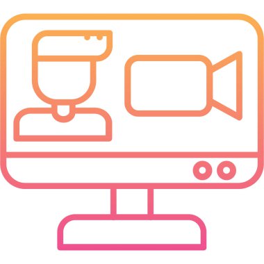 video. Web simgesi basit illüstrasyon