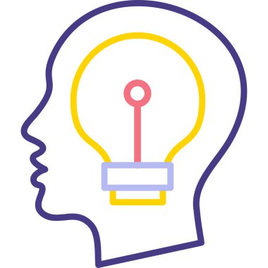 Beyin. Web simgesi basit illüstrasyon