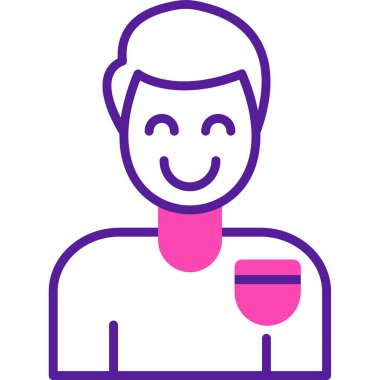 avatar erkek simgesi, basit vektör çizimi