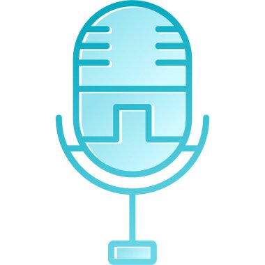 Moda Biçimli Mikrofon Simgesi İzole Arkaplan