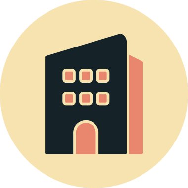 Bina. Web simgesi basit illüstrasyon