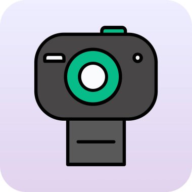 Trendy düz stil kamera simgesi