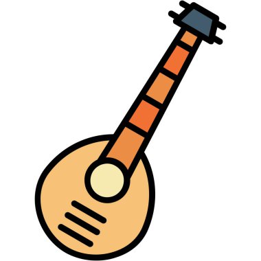 akustik gitar enstrüman simgesi - taslak biçimi