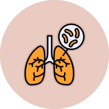 Şeffaf bir arka planda akciğer vektör çizimi. Düz kaliteli semboller. kavram ve grafik tasarımı için vektör çizgisi düz simgesi.