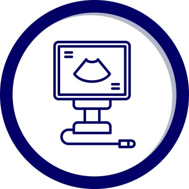 Bilgisayar monitörü. Web simgesi basit illüstrasyon