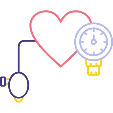 stetoskop ve kalp vektör tasarımı