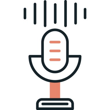 mikrofon düz simgesi, vektör illüstrasyonu