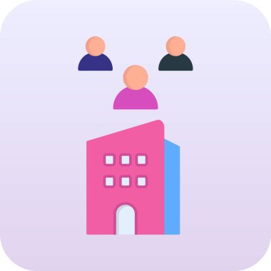 Bir bina simgesinin vektör illüstrasyonu